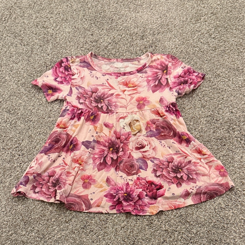 Posh Peanut Amira Pink and Purple Floral Tunic Top 6T